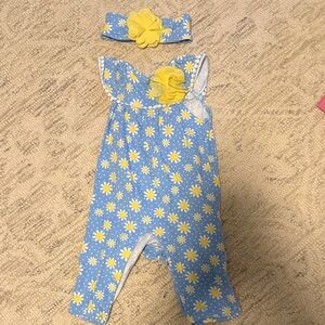 Little Me Blue and Yellow Baby Outfit